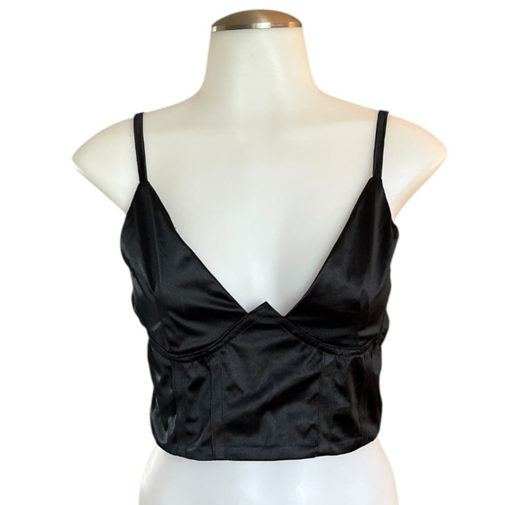 Elegant Black Satin Women's Top